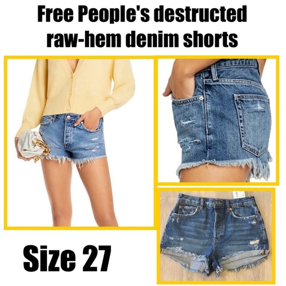 Free People Pants - Free People's destructed raw-hem denim